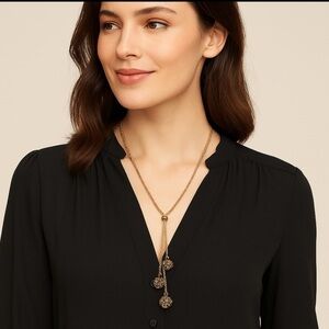 Charter Club Necklace Gold  Tone color, round balls Adjustable Necklace 40 Inch